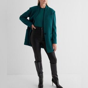 Express Shawl Collar One Button Coat-Deep Teal-Size M-Runs A Little Big NWT💎